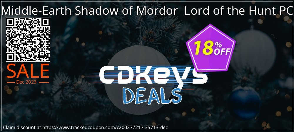 Middle-Earth Shadow of Mordor  Lord of the Hunt PC coupon on Easter Day offering discount