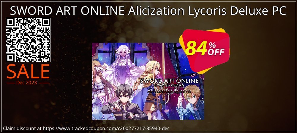 SWORD ART ONLINE Alicization Lycoris Deluxe PC coupon on World Backup Day offering sales