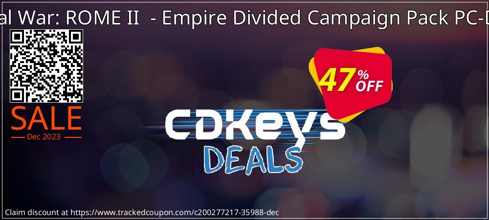 Total War: ROME II  - Empire Divided Campaign Pack PC-DLC coupon on Easter Day sales