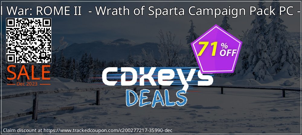 Total War: ROME II  - Wrath of Sparta Campaign Pack PC - DLC coupon on National Walking Day offer