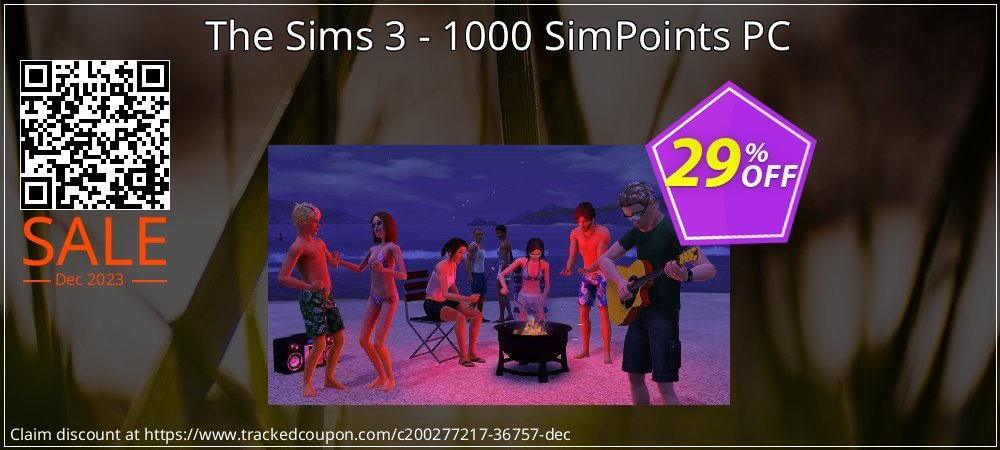 The Sims 3 - 1000 SimPoints PC coupon on Working Day offering sales