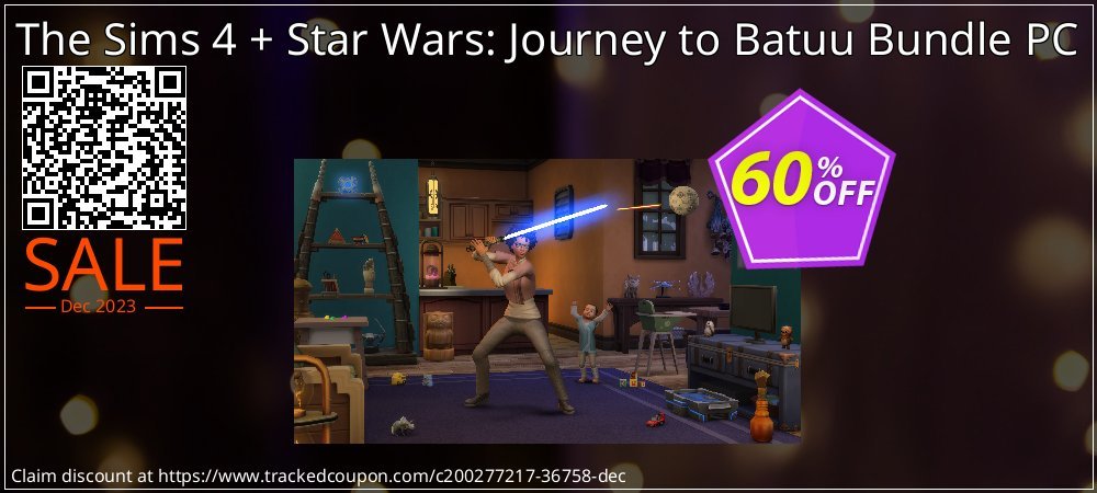 The Sims 4 + Star Wars: Journey to Batuu Bundle PC coupon on Virtual Vacation Day offering discount