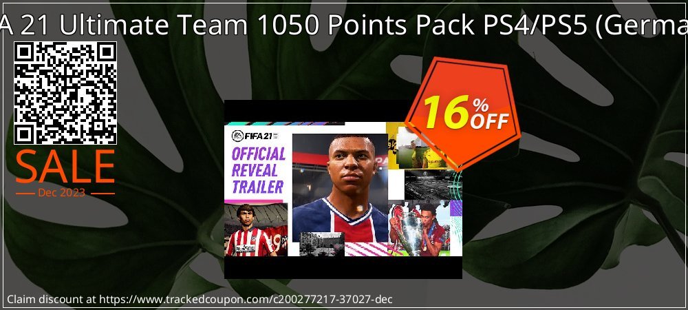 FIFA 21 Ultimate Team 1050 Points Pack PS4/PS5 - Germany  coupon on April Fools' Day offering discount