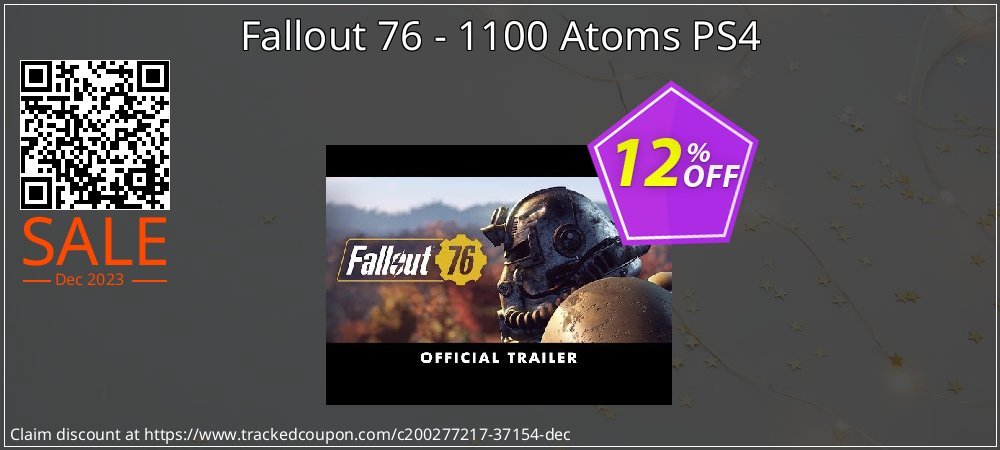 Get 10% OFF Fallout 76 - 1100 Atoms PS4 offering discount