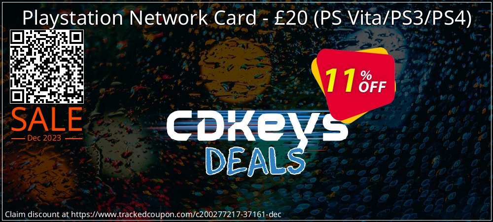 Playstation Network Card - £20 - PS Vita/PS3/PS4  coupon on Palm Sunday offer