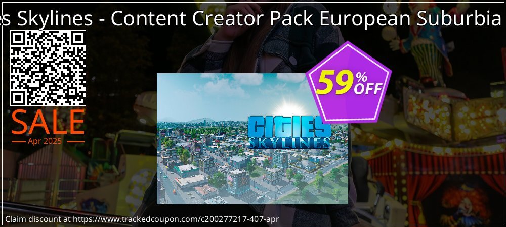 Cities Skylines - Content Creator Pack European Suburbia DLC coupon on April Fools Day offering discount