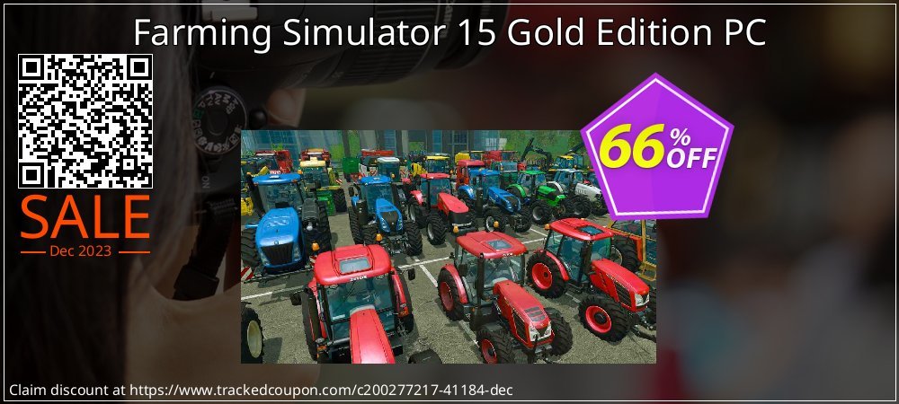 Farming Simulator 15 Gold Edition PC coupon on National Smile Day offering discount