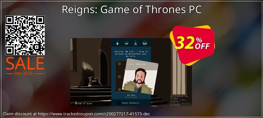 Reigns: Game of Thrones PC coupon on National Pizza Party Day super sale