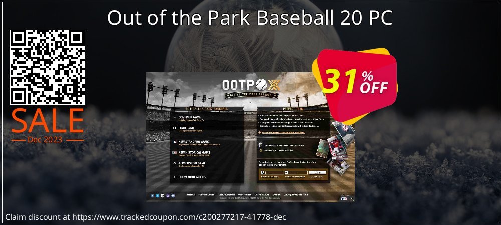 Out of the Park Baseball 20 PC coupon on Constitution Memorial Day offering discount