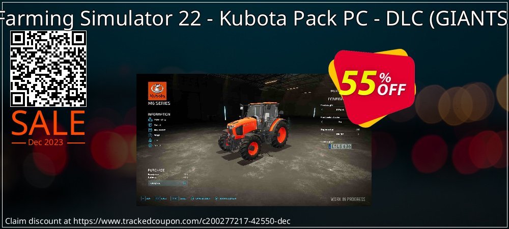 Farming Simulator 22 - Kubota Pack PC - DLC - GIANTS  coupon on National Walking Day deals