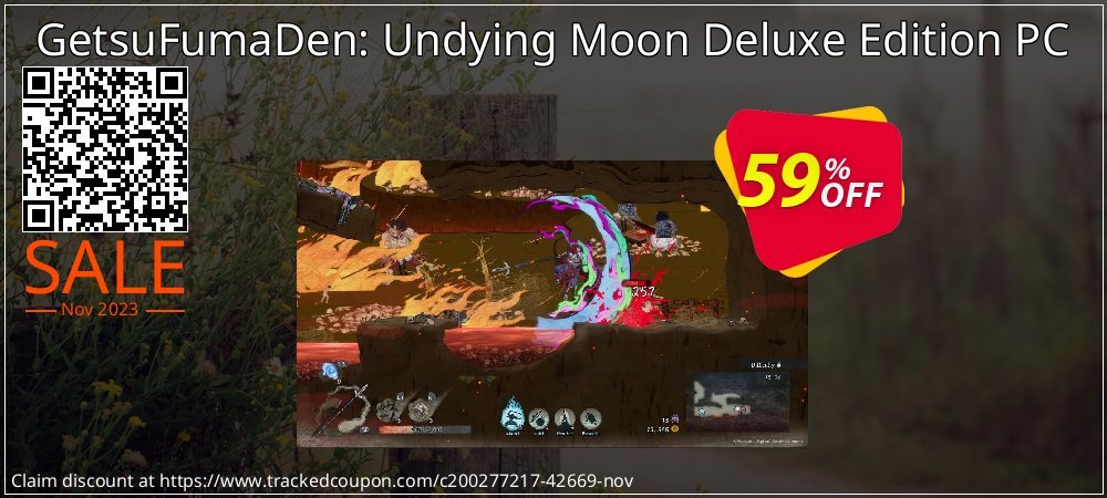 GetsuFumaDen: Undying Moon Deluxe Edition PC coupon on National Smile Day offering discount