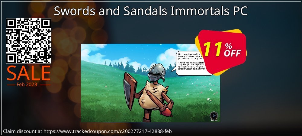 Swords and Sandals Immortals PC coupon on National Pizza Party Day discounts