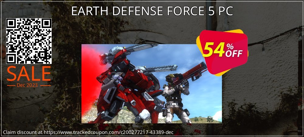 EARTH DEFENSE FORCE 5 PC coupon on National Smile Day offering discount