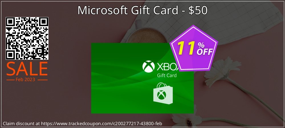Microsoft Gift Card - $50 coupon on National Walking Day sales