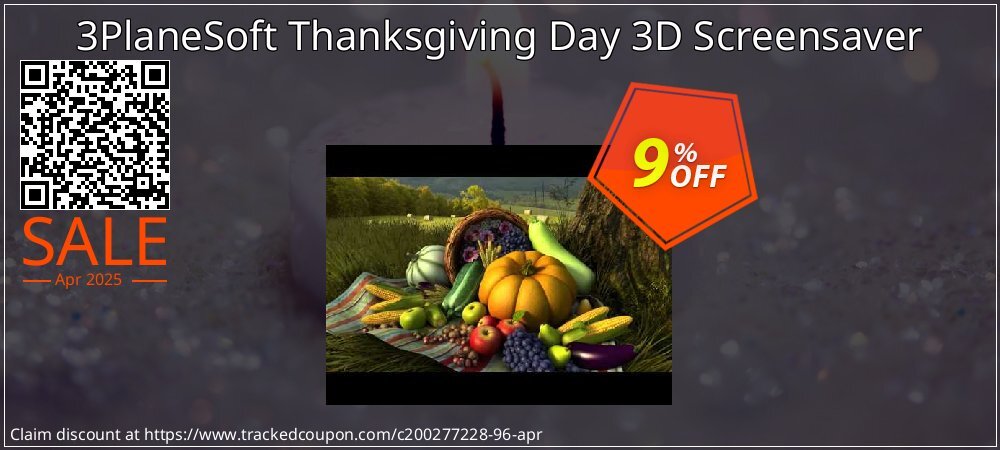 3PlaneSoft Thanksgiving Day 3D Screensaver coupon on World Party Day offer