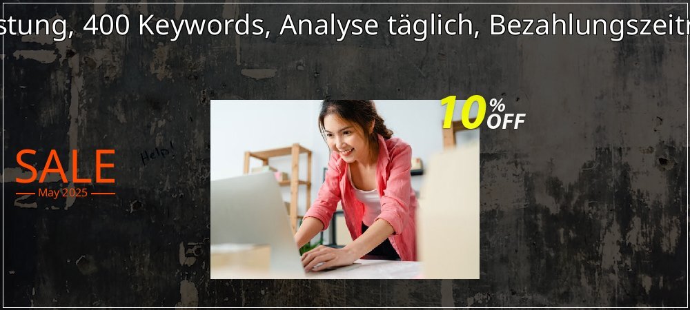 SEO-Dienstleistung, 400 Keywords, Analyse täglich, Bezahlungszeitraum 1 Monat coupon on World Whisky Day offering sales
