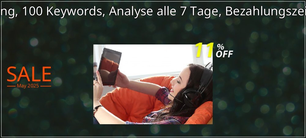 SEO-Dienstleistung, 100 Keywords, Analyse alle 7 Tage, Bezahlungszeitraum 3 Monate coupon on World Password Day sales