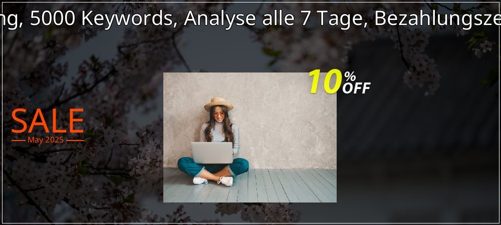 SEO-Dienstleistung, 5000 Keywords, Analyse alle 7 Tage, Bezahlungszeitraum 3 Monate coupon on National Memo Day promotions