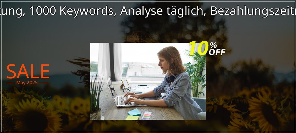 SEO-Dienstleistung, 1000 Keywords, Analyse täglich, Bezahlungszeitraum 6 Monate coupon on National Pizza Party Day deals