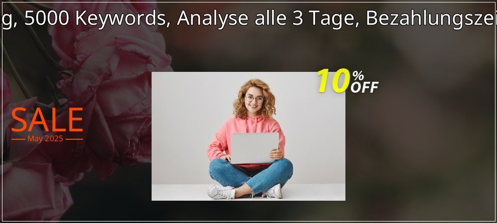 SEO-Dienstleistung, 5000 Keywords, Analyse alle 3 Tage, Bezahlungszeitraum 12 Monate coupon on Virtual Vacation Day offering discount