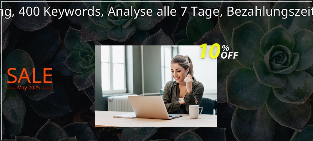 SEO-Dienstleistung, 400 Keywords, Analyse alle 7 Tage, Bezahlungszeitraum 12 Monate coupon on April Fools' Day deals