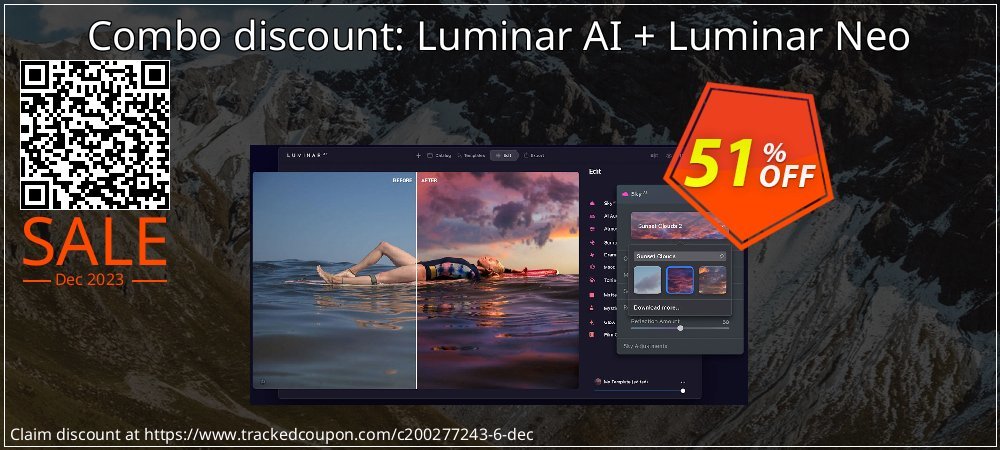 Combo discount: Luminar AI + Luminar Neo coupon on World Party Day promotions