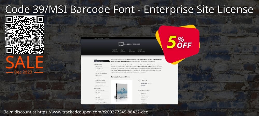 Code 39/MSI Barcode Font - Enterprise Site License coupon on April Fools' Day deals