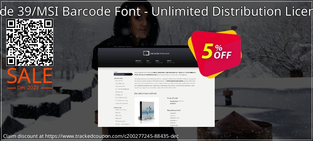 Code 39/MSI Barcode Font - Unlimited Distribution License coupon on National Walking Day offering sales