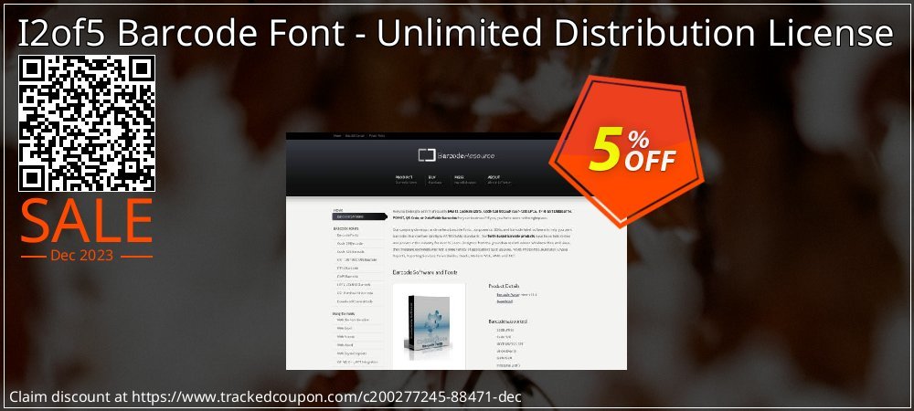 I2of5 Barcode Font - Unlimited Distribution License coupon on World Party Day offering sales