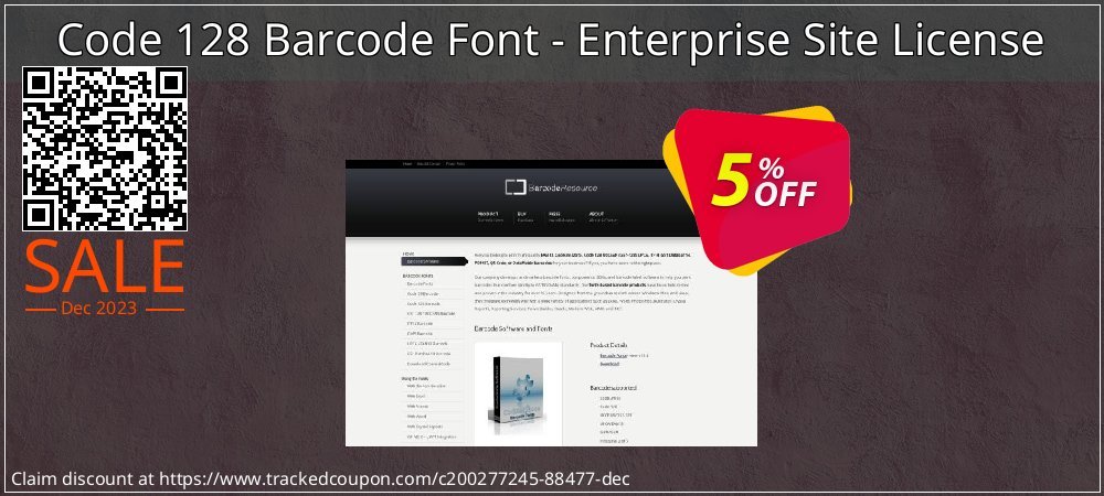 Code 128 Barcode Font - Enterprise Site License coupon on April Fools' Day offer