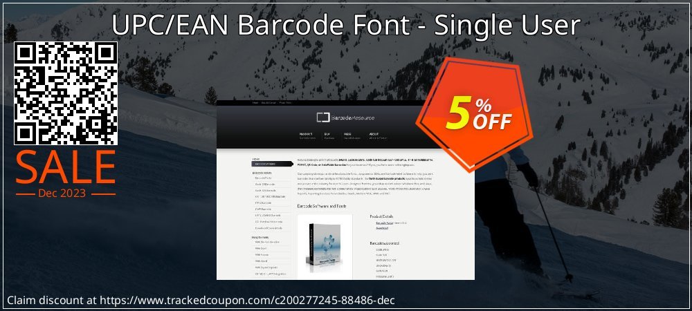 Get 5% OFF UPC/EAN Barcode Font - Single User promo