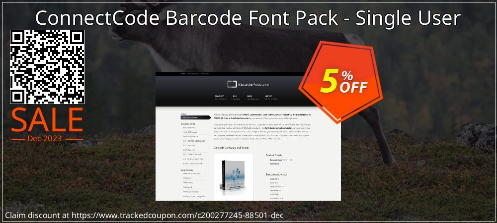 Get 5% OFF ConnectCode Barcode Font Pack - Single User offering sales