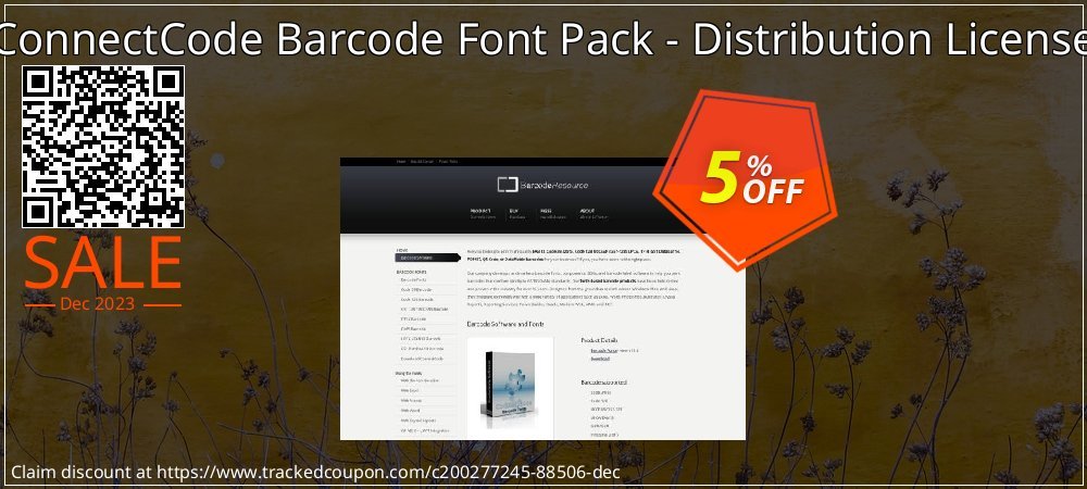 ConnectCode Barcode Font Pack - Distribution License coupon on World Party Day offering discount