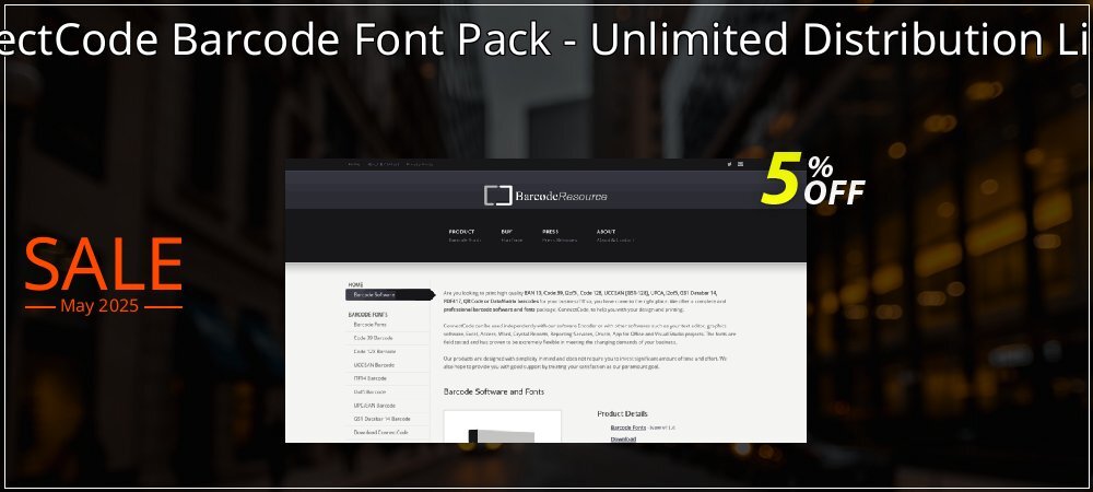 ConnectCode Barcode Font Pack - Unlimited Distribution License coupon on April Fools' Day deals