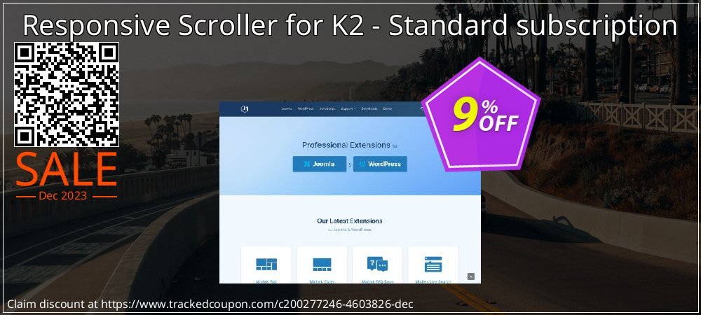 Responsive Scroller for K2 - Standard subscription coupon on World Party Day discounts