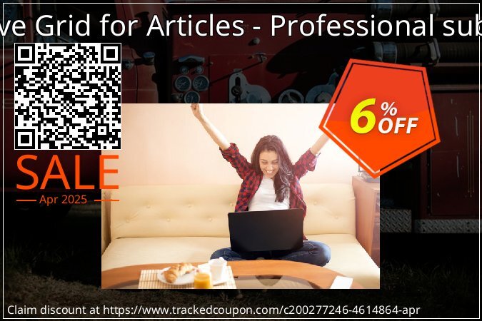 Responsive Grid for Articles - Professional subscription coupon on World Password Day discount