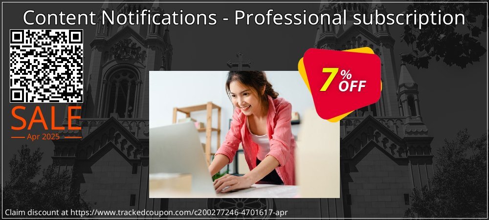 Content Notifications - Professional subscription coupon on Working Day offering sales