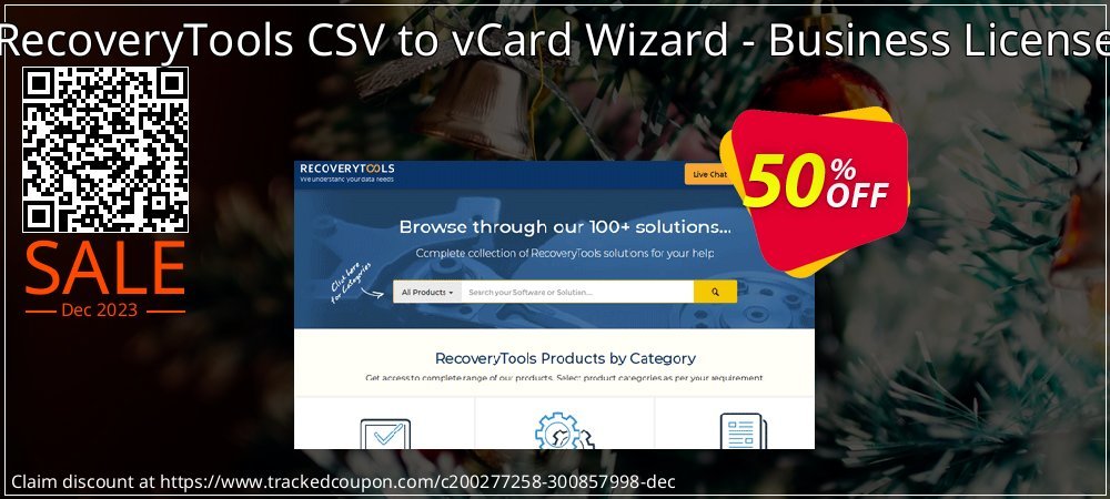 RecoveryTools CSV to vCard Wizard - Business License coupon on Virtual Vacation Day offer