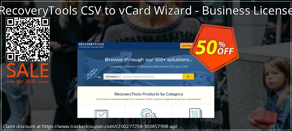 RecoveryTools CSV to vCard Wizard - Business License coupon on Virtual Vacation Day offer