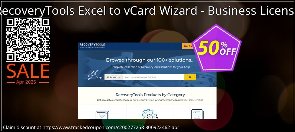 RecoveryTools Excel to vCard Wizard - Business License coupon on Working Day deals