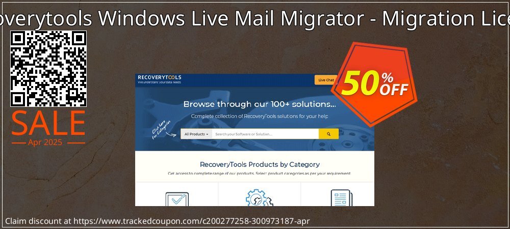 Recoverytools Windows Live Mail Migrator - Migration License coupon on Working Day offer