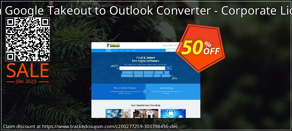 Indya Google Takeout to Outlook Converter - Corporate License coupon on World Party Day super sale