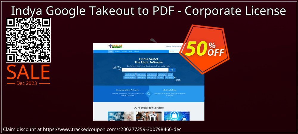Indya Google Takeout to PDF - Corporate License coupon on Mother Day offer