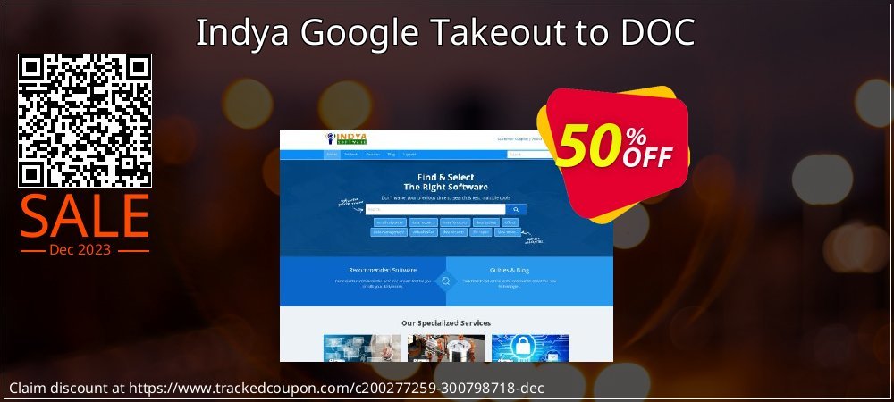 Indya Google Takeout to DOC coupon on Easter Day discounts