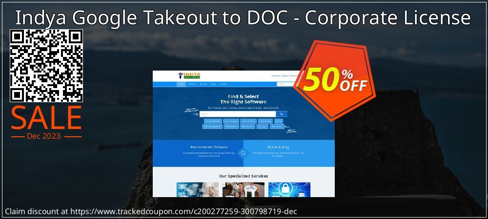 Indya Google Takeout to DOC - Corporate License coupon on World Password Day sales