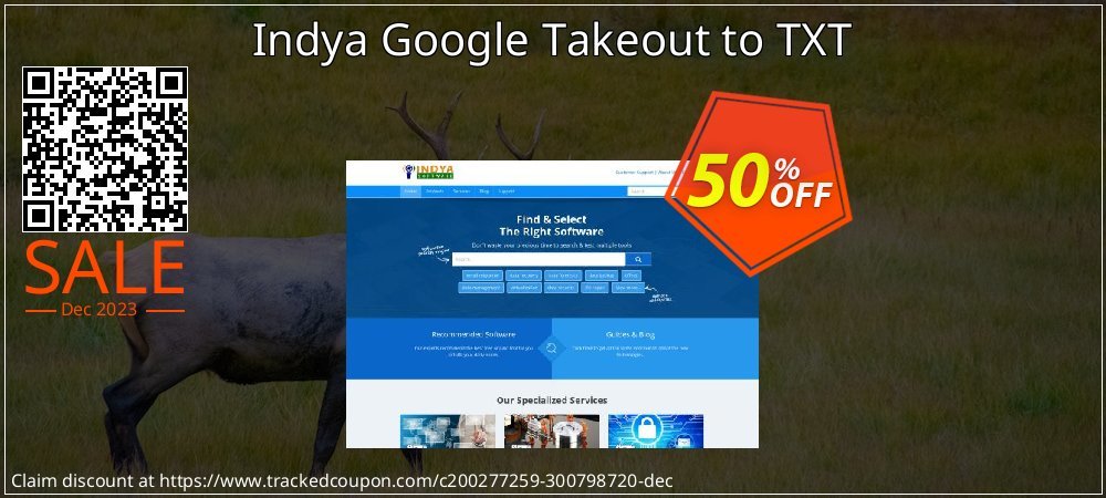 Indya Google Takeout to TXT coupon on Mother Day deals