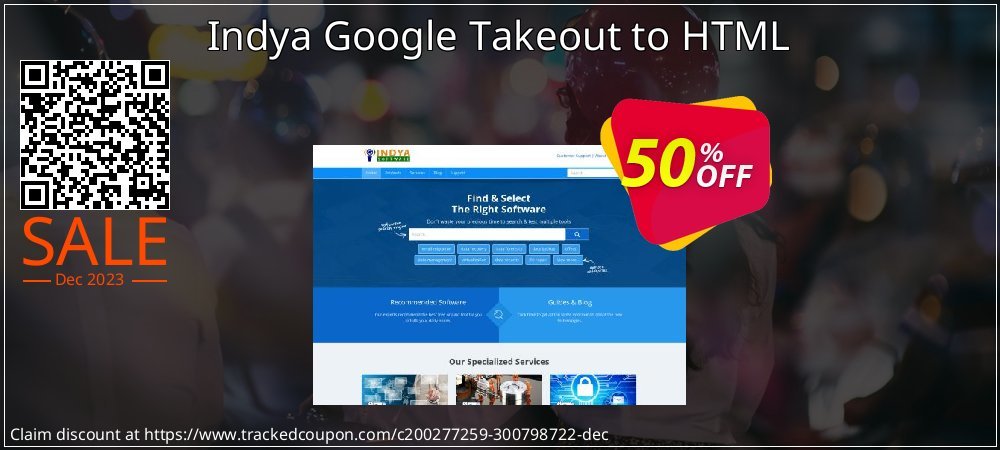 Indya Google Takeout to HTML coupon on Working Day discount