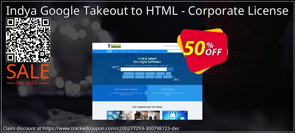 Indya Google Takeout to HTML - Corporate License coupon on Easter Day discount