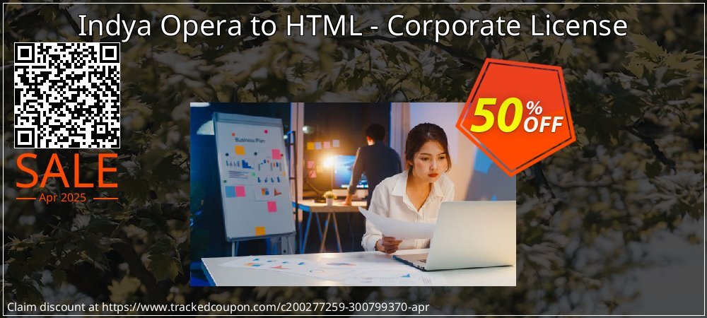 Indya Opera to HTML - Corporate License coupon on National Walking Day offer