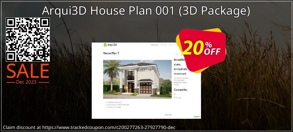 Arqui3D House Plan 001 - 3D Package  coupon on National Walking Day offer
